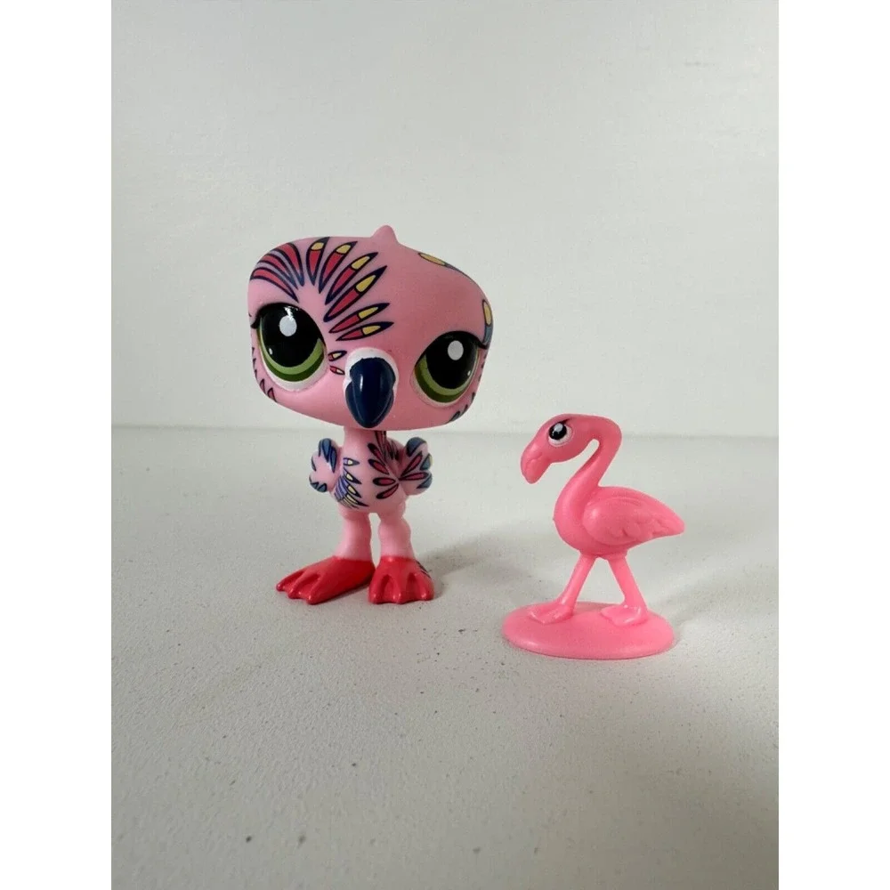 2008 Littlest Pet Shop LPS Postcard Pets Pink Flamingo‎ # 1438 Complete